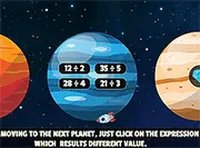 Planet Explorer Division Math Puzzle Game